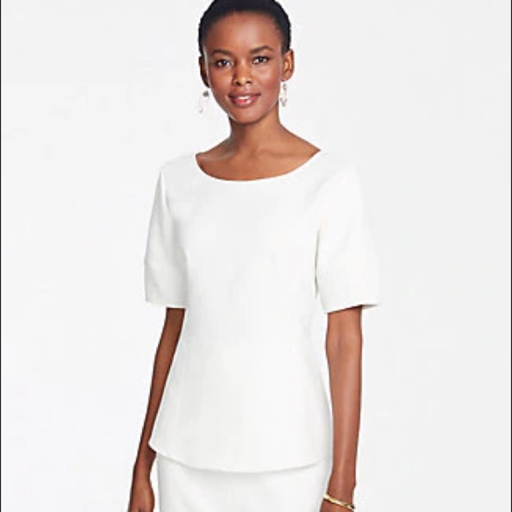 Ann Taylor Lantern Sleeve Sculpted Top